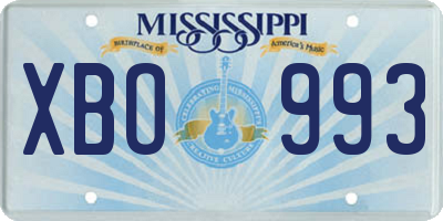 MS license plate XBO993