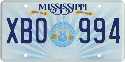 MS license plate XBO994