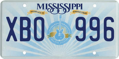 MS license plate XBO996