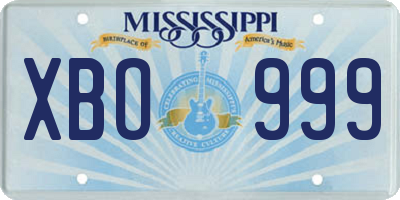 MS license plate XBO999
