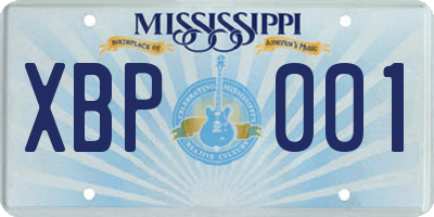 MS license plate XBP001
