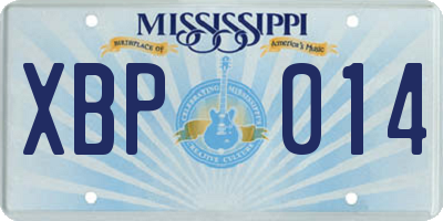 MS license plate XBP014