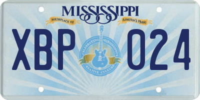 MS license plate XBP024