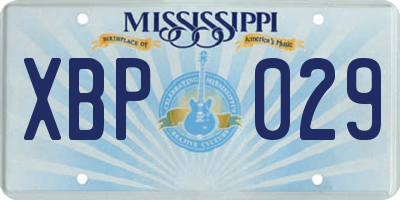 MS license plate XBP029