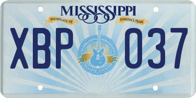 MS license plate XBP037