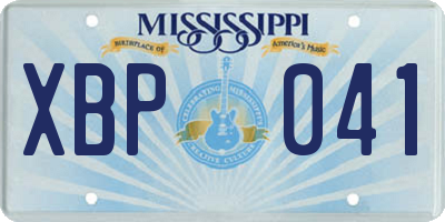 MS license plate XBP041