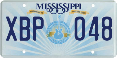 MS license plate XBP048