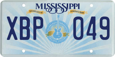 MS license plate XBP049