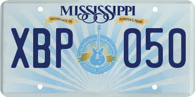 MS license plate XBP050