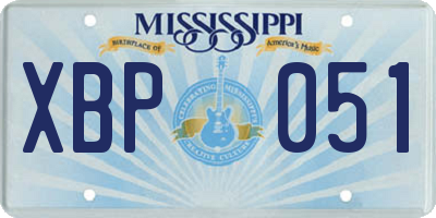 MS license plate XBP051