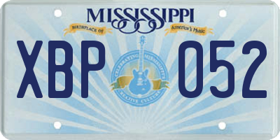 MS license plate XBP052