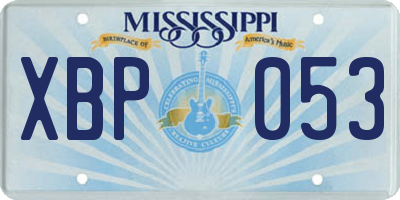 MS license plate XBP053