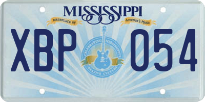 MS license plate XBP054