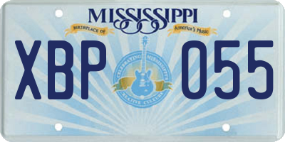 MS license plate XBP055