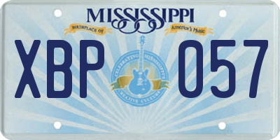 MS license plate XBP057
