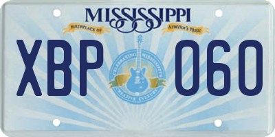 MS license plate XBP060