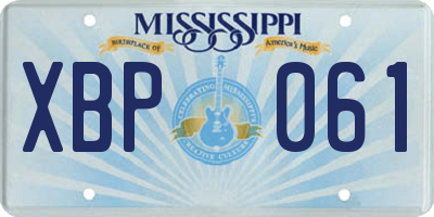 MS license plate XBP061