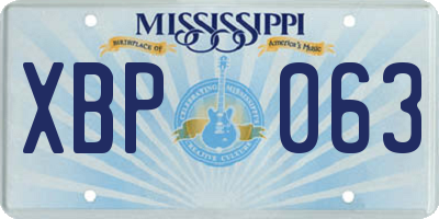 MS license plate XBP063