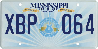 MS license plate XBP064