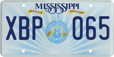 MS license plate XBP065