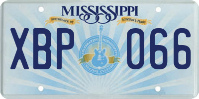 MS license plate XBP066