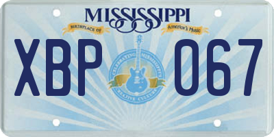 MS license plate XBP067
