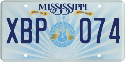 MS license plate XBP074