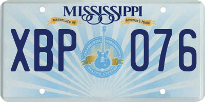 MS license plate XBP076