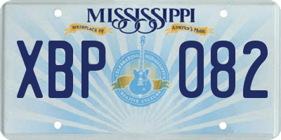 MS license plate XBP082