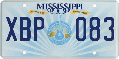 MS license plate XBP083