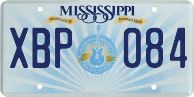 MS license plate XBP084