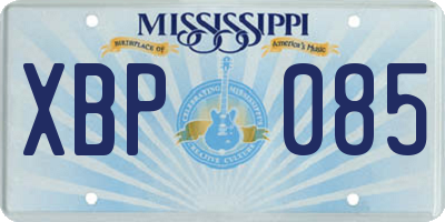 MS license plate XBP085