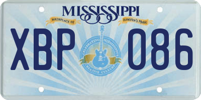 MS license plate XBP086