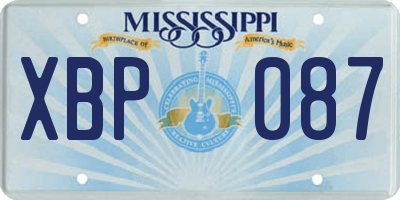 MS license plate XBP087