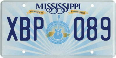 MS license plate XBP089