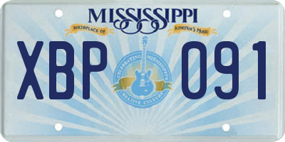 MS license plate XBP091
