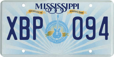 MS license plate XBP094