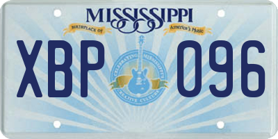 MS license plate XBP096