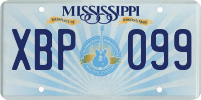 MS license plate XBP099