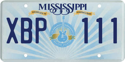MS license plate XBP111