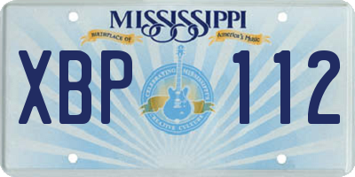 MS license plate XBP112