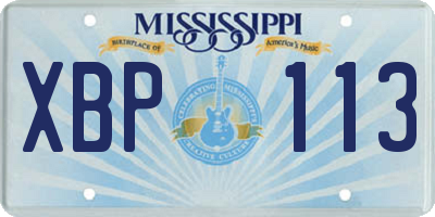 MS license plate XBP113