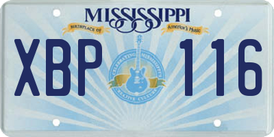 MS license plate XBP116