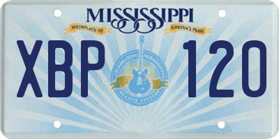 MS license plate XBP120