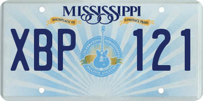 MS license plate XBP121