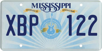 MS license plate XBP122