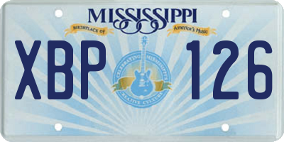 MS license plate XBP126