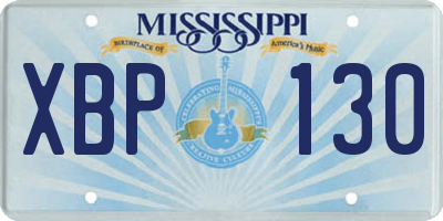 MS license plate XBP130