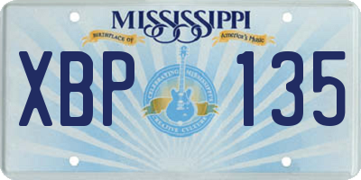 MS license plate XBP135