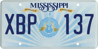 MS license plate XBP137